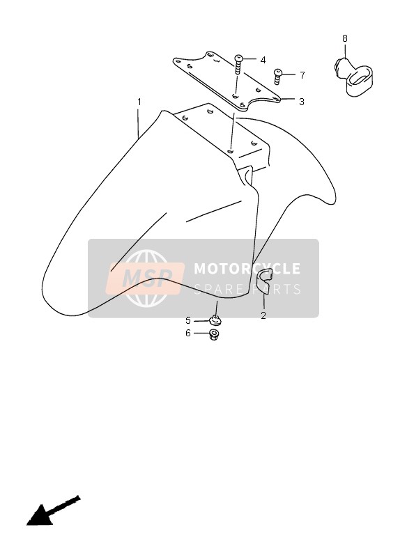 Suzuki GS500 2002 Garde-boue avant pour un 2002 Suzuki GS500