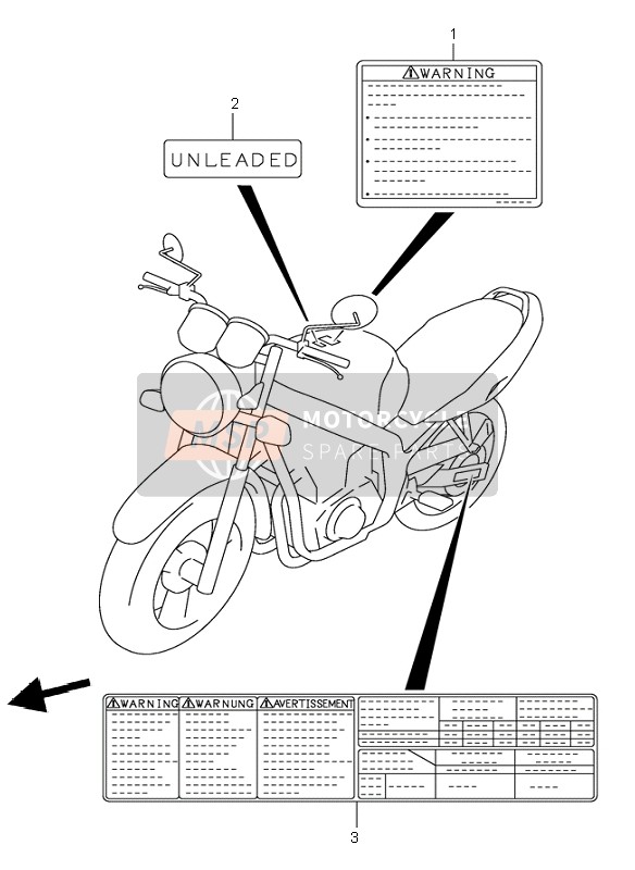 Suzuki GS500 2002 Etiket voor een 2002 Suzuki GS500