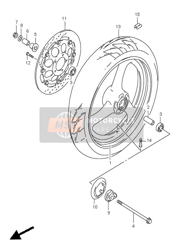 Suzuki GS500 2002 Front Wheel for a 2002 Suzuki GS500