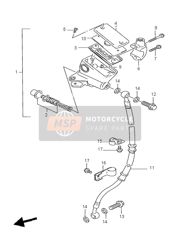 Suzuki GS500 2002 Front Master Cylinder for a 2002 Suzuki GS500