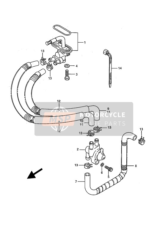 Suzuki VS1400GL(P)(F) INTRUDER 1992 Robinet de carburant pour un 1992 Suzuki VS1400GL(P)(F) INTRUDER