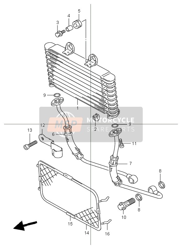 Suzuki GSF600(N)(S) BANDIT 2002 Enfriador de aceite para un 2002 Suzuki GSF600(N)(S) BANDIT