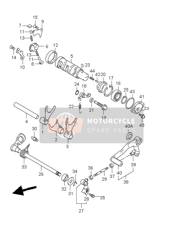 Suzuki GSF600(N)(S) BANDIT 2002 Cambio de marchas para un 2002 Suzuki GSF600(N)(S) BANDIT