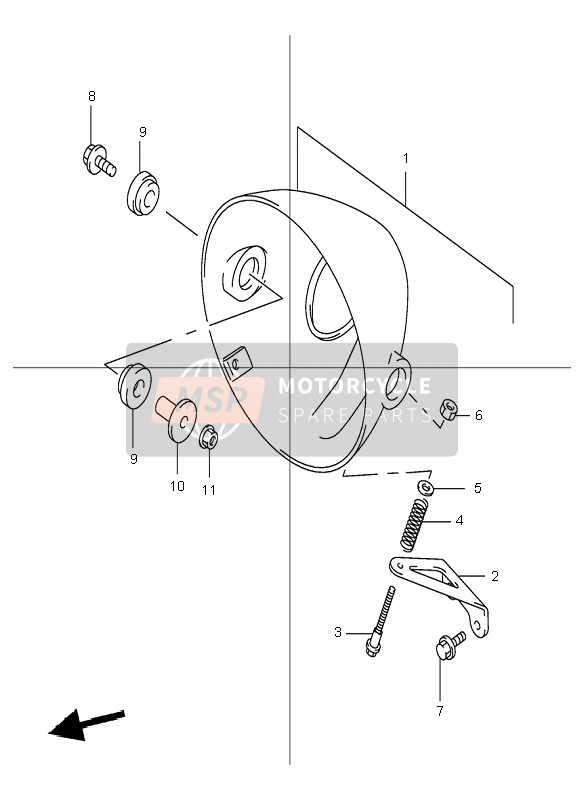 Suzuki GSF600(N)(S) BANDIT 2002 Alloggiamento del faro (Con Out Cowling) per un 2002 Suzuki GSF600(N)(S) BANDIT