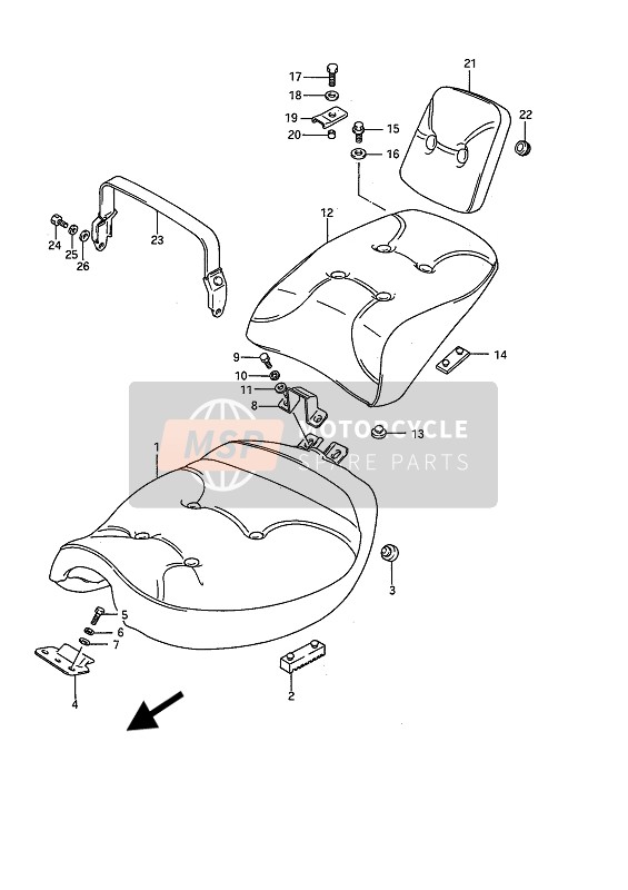 Suzuki VS1400GL(P)(F) INTRUDER 1993 Seat for a 1993 Suzuki VS1400GL(P)(F) INTRUDER