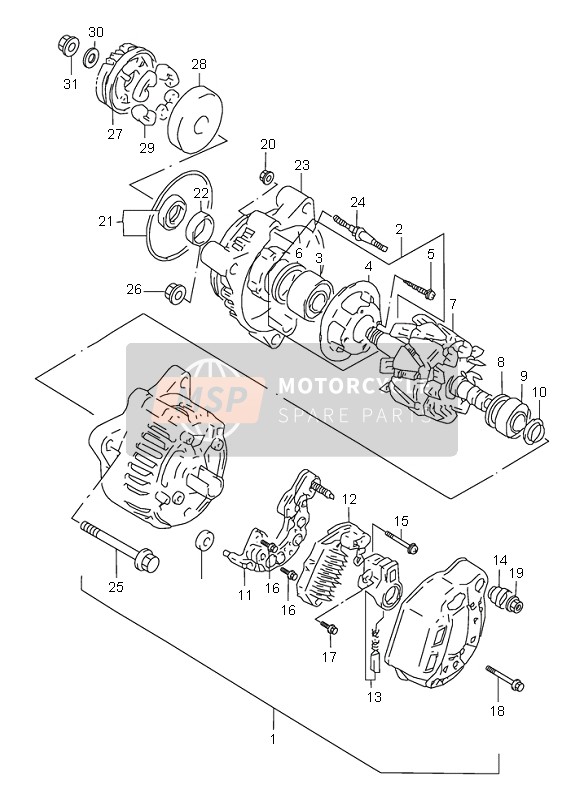 Suzuki GSX600F 2002 Dynamo voor een 2002 Suzuki GSX600F