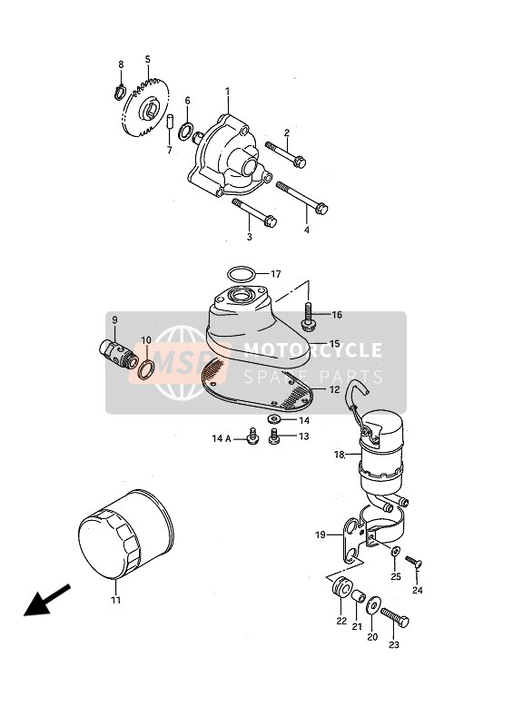 Suzuki VS1400GL(P)(F) INTRUDER 1994 Bomba de aceite & Bomba de combustible para un 1994 Suzuki VS1400GL(P)(F) INTRUDER