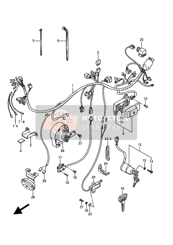 Suzuki VS1400GL(P)(F) INTRUDER 1994 Arnés de cableado para un 1994 Suzuki VS1400GL(P)(F) INTRUDER