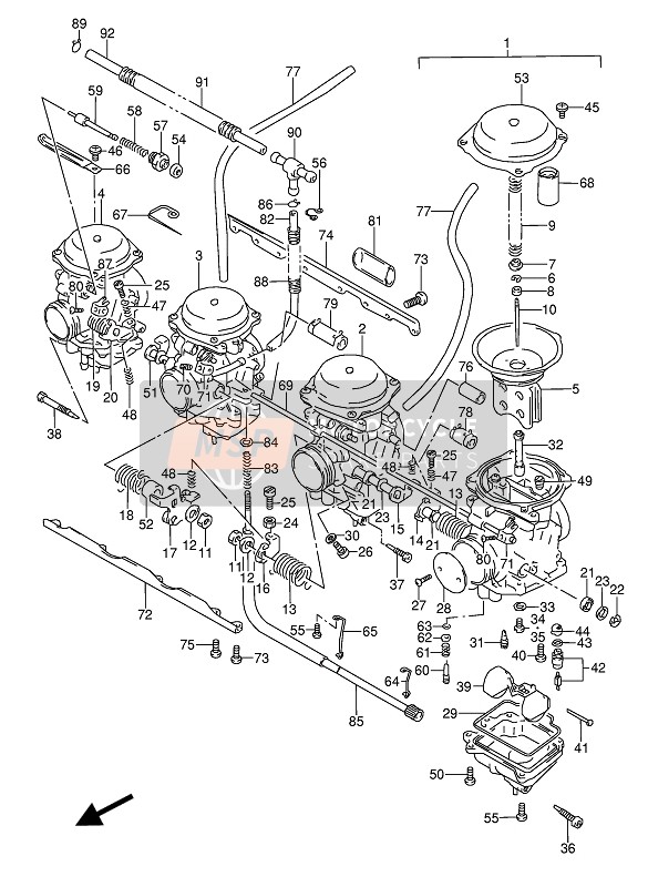 Suzuki GSX600F(U)(U2) 1989 Carburettor for a 1989 Suzuki GSX600F(U)(U2)