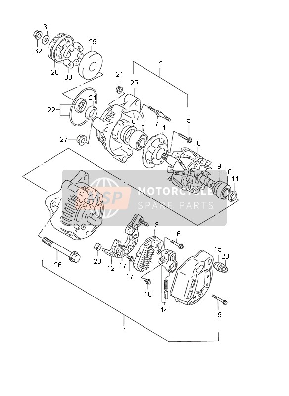 Suzuki GSX750F 2002 Alternador para un 2002 Suzuki GSX750F