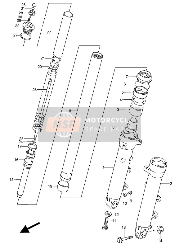 5110319C1013L, Damper Assy, Rh (Silver), Suzuki, 1