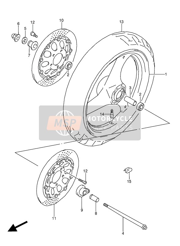 Suzuki GSX600F(U)(U2) 1989 Front Wheel for a 1989 Suzuki GSX600F(U)(U2)