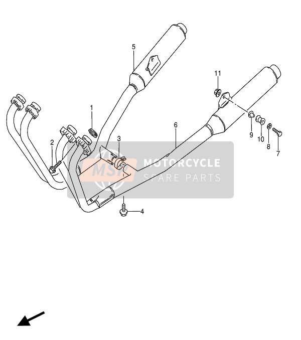 Suzuki GSX600F(U)(U2) 1990 Silenziatore per un 1990 Suzuki GSX600F(U)(U2)