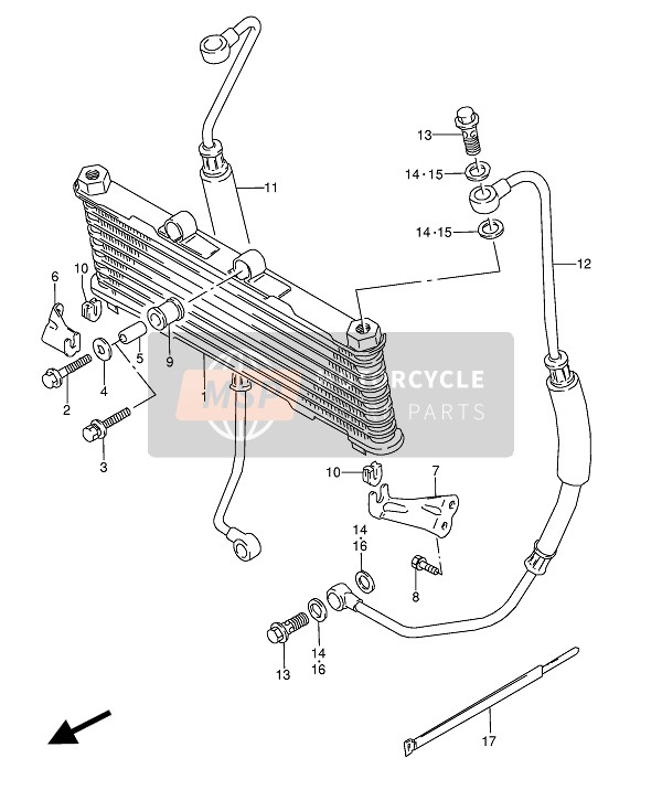 Suzuki GSX600F(U)(U2) 1990 Radiatore dell'olio per un 1990 Suzuki GSX600F(U)(U2)