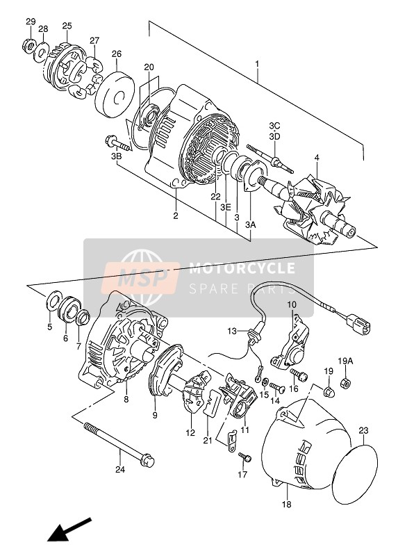 Suzuki GSX600F(U)(U2) 1990 Alternator for a 1990 Suzuki GSX600F(U)(U2)