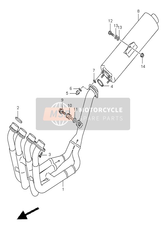 1410039F10, Tubo Escape, Suzuki, 0