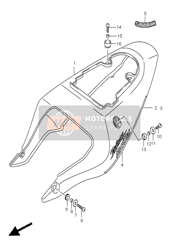 Suzuki GSX-R600 2002 Frame Cover (YC2) for a 2002 Suzuki GSX-R600