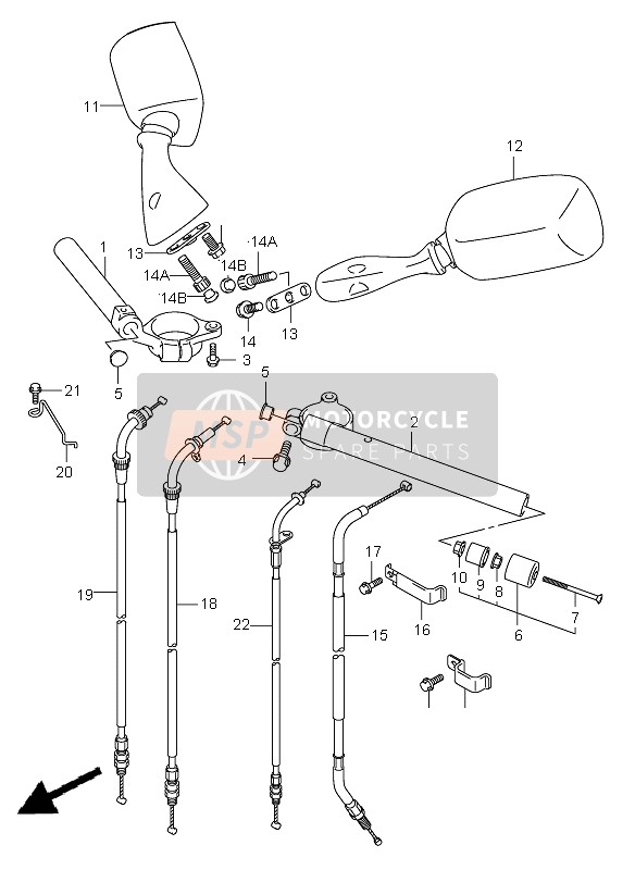 5611139F00, Handlebar, Rh, Suzuki, 0