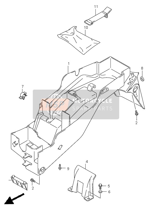 Suzuki GSX-R600 2002 Garde-boue arrière pour un 2002 Suzuki GSX-R600