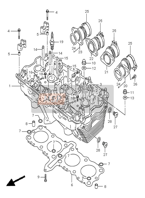 Suzuki GSX600F 1997 Culasse pour un 1997 Suzuki GSX600F