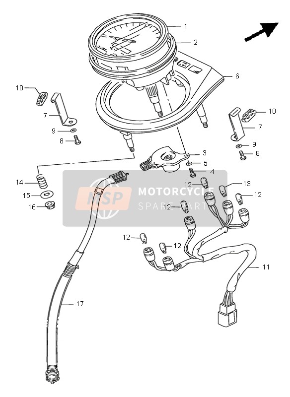 Suzuki LS650 SAVAGE 2002 Snelheidsmeter voor een 2002 Suzuki LS650 SAVAGE