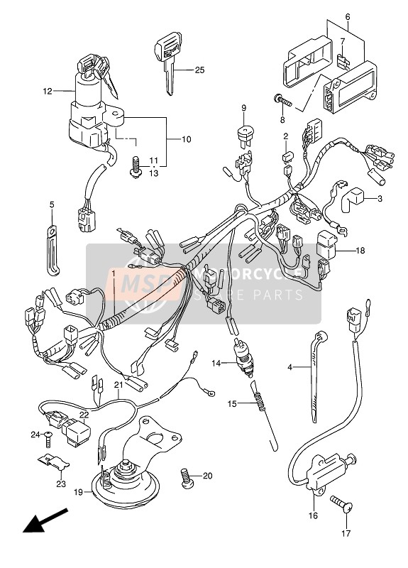 Suzuki GSX600F(U)(U2) 1992 Kabelboom voor een 1992 Suzuki GSX600F(U)(U2)