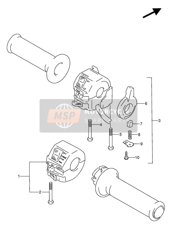 Suzuki GSX600F(U)(U2) 1992 Handle Switch for a 1992 Suzuki GSX600F(U)(U2)