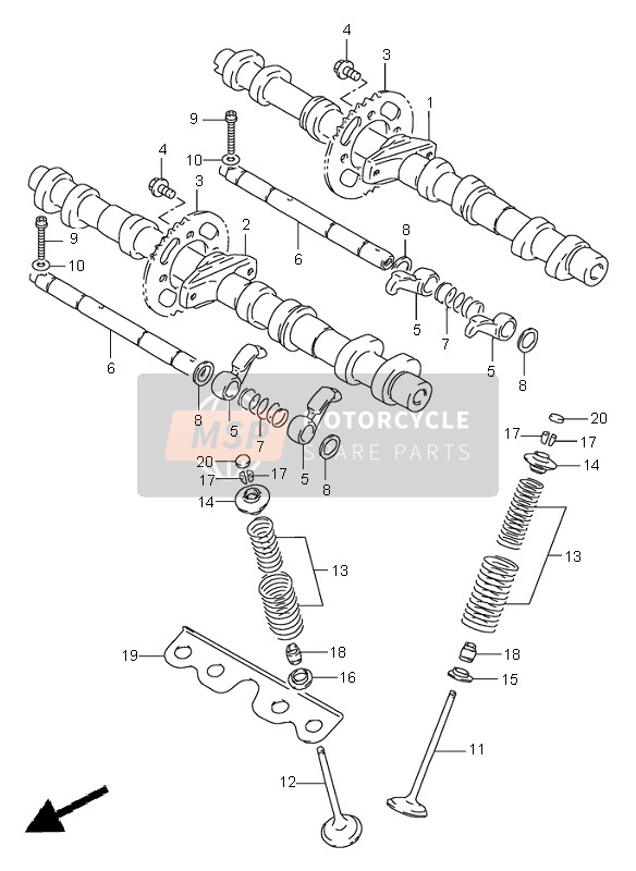 Suzuki GSX600F 1997 Arbre À Cames & Soupape pour un 1997 Suzuki GSX600F