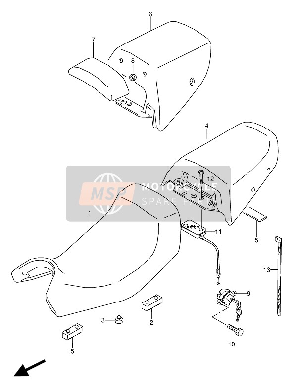 Suzuki GSX600F(U)(U2) 1992 Seat for a 1992 Suzuki GSX600F(U)(U2)