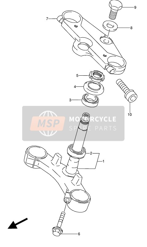 Suzuki GSX600F(U)(U2) 1992 Piantone dello sterzo per un 1992 Suzuki GSX600F(U)(U2)