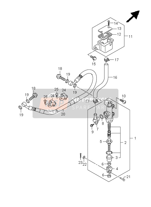 Suzuki GSX650F 2008 Rear Master Cylinder for a 2008 Suzuki GSX650F