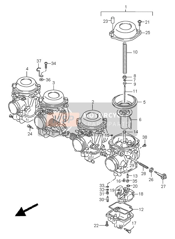 Suzuki GSX600F 1997 Carburettor for a 1997 Suzuki GSX600F