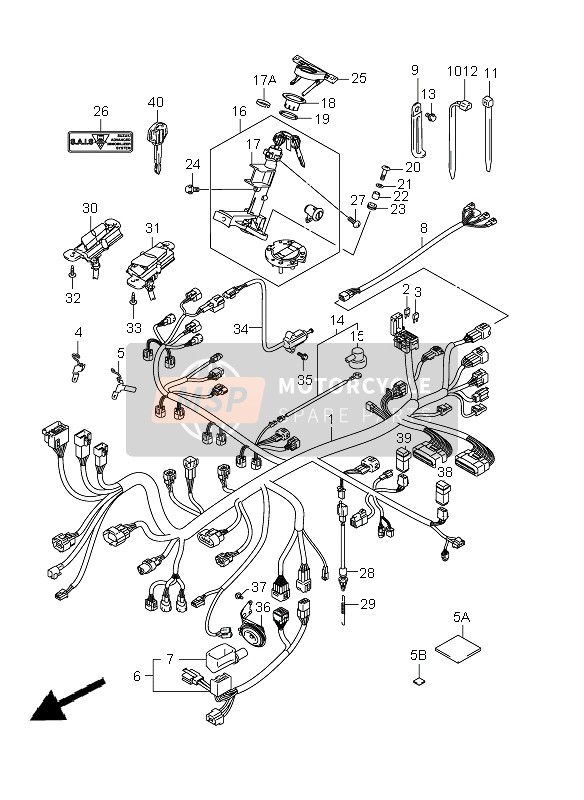 3661923H00, Guide, Wiring Harness, R, Suzuki, 0