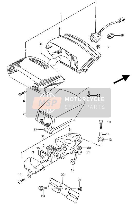 Suzuki GSX600F(U)(U2) 1993 RÜCKLICHT für ein 1993 Suzuki GSX600F(U)(U2)