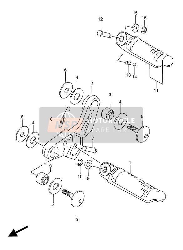 Suzuki GSX600F(U)(U2) 1993 Reposapiés para un 1993 Suzuki GSX600F(U)(U2)