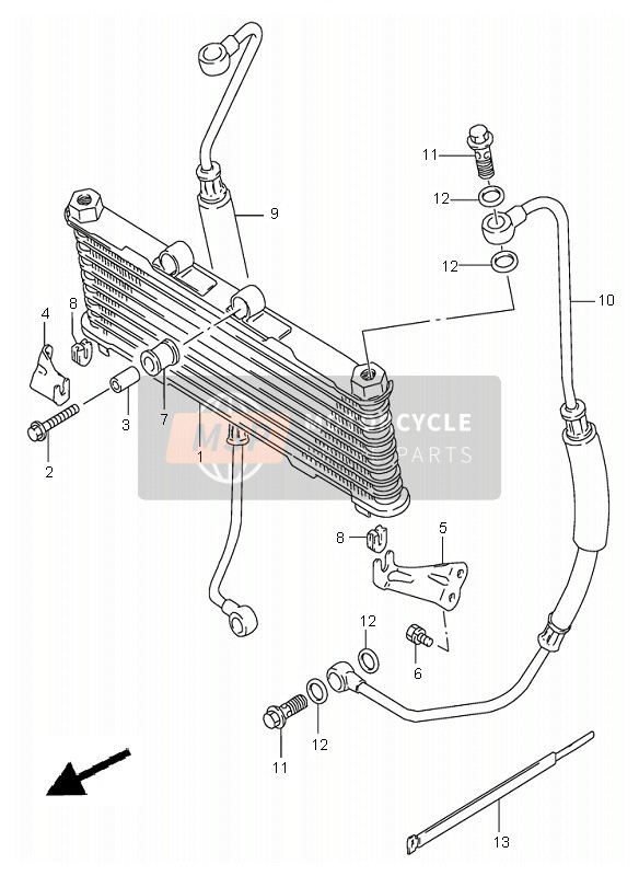 Suzuki GSX600F 1997 Oil Cooler for a 1997 Suzuki GSX600F