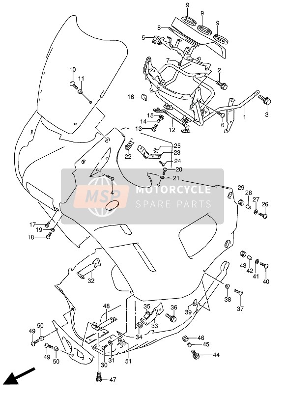 Suzuki GSX600F(U)(U2) 1993 Parti di installazione per un 1993 Suzuki GSX600F(U)(U2)