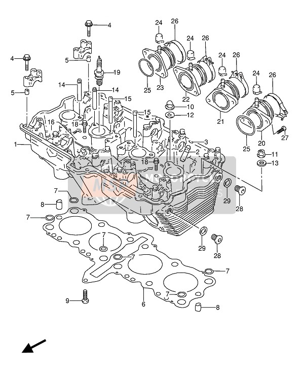 Suzuki GSX600F(U)(U2) 1994 ZYLINDERKOPF für ein 1994 Suzuki GSX600F(U)(U2)