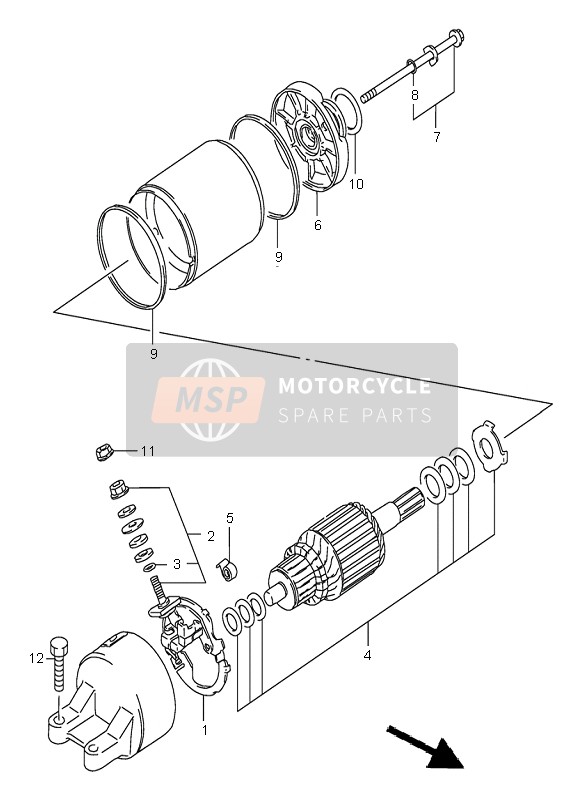 Suzuki GSX600F 1997 Startend Motor voor een 1997 Suzuki GSX600F