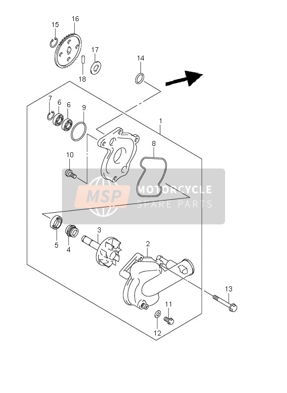 Suzuki SV650(N)(S) 2002 Water Pump for a 2002 Suzuki SV650(N)(S)