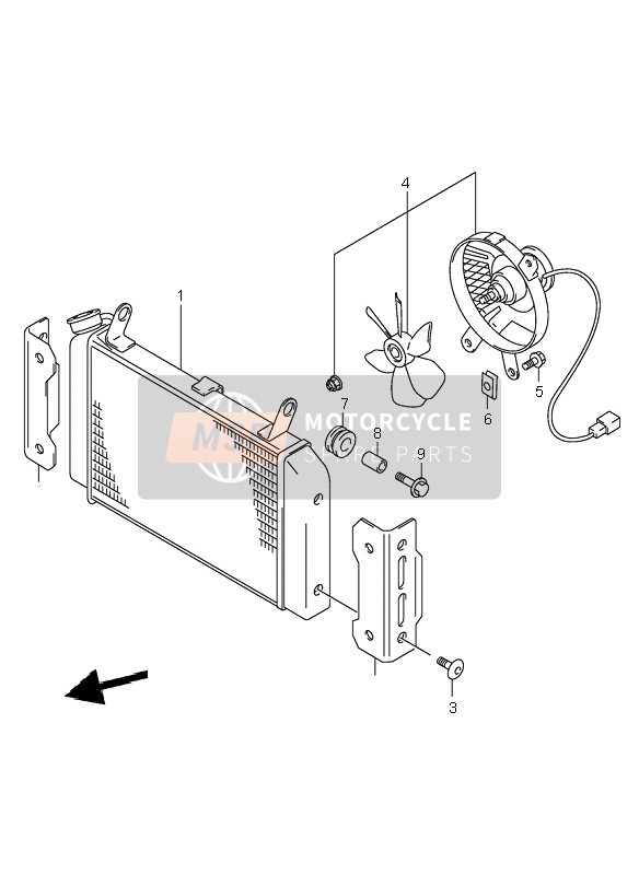 Suzuki SV650(N)(S) 2002 Radiator for a 2002 Suzuki SV650(N)(S)