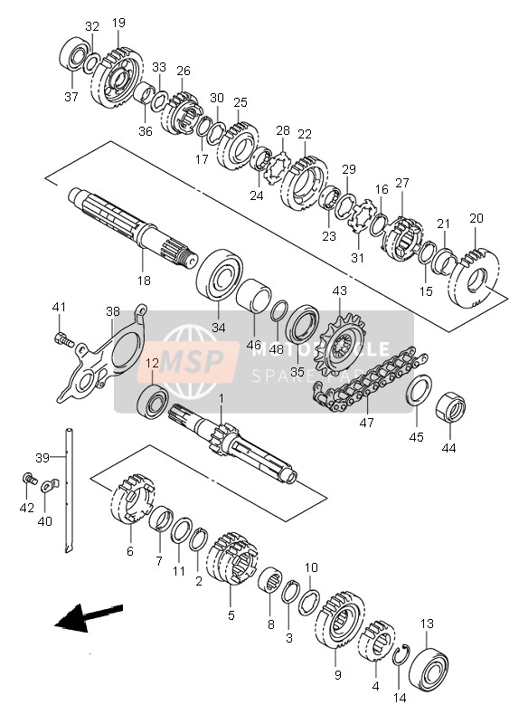 Suzuki SV650(N)(S) 2002 Transmisión para un 2002 Suzuki SV650(N)(S)