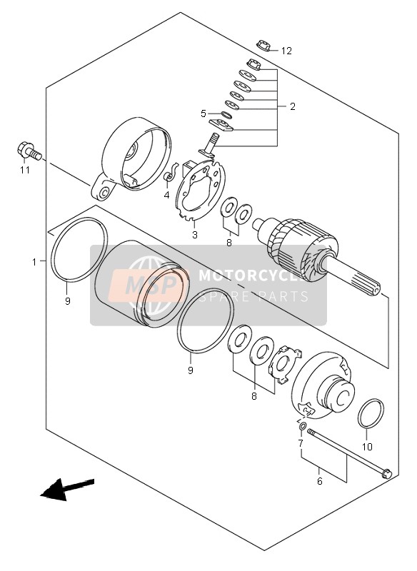 Suzuki SV650(N)(S) 2002 Starting Motor for a 2002 Suzuki SV650(N)(S)