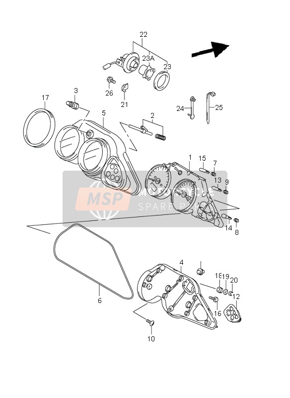 Suzuki SV650(N)(S) 2002 Compteur De Vitesse (SV650S-SU) pour un 2002 Suzuki SV650(N)(S)