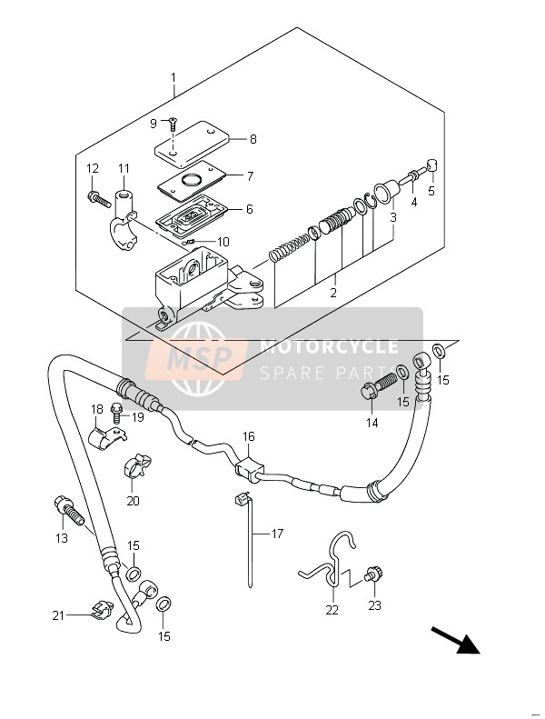 Suzuki GSF650(S)(A)(SA) BANDIT 2011 Maître-cylindre d'embrayage (GSF650SUA) pour un 2011 Suzuki GSF650(S)(A)(SA) BANDIT