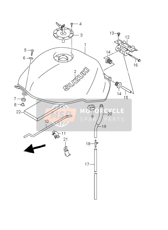 Suzuki SV650(N)(S) 2002 Fuel Tank for a 2002 Suzuki SV650(N)(S)