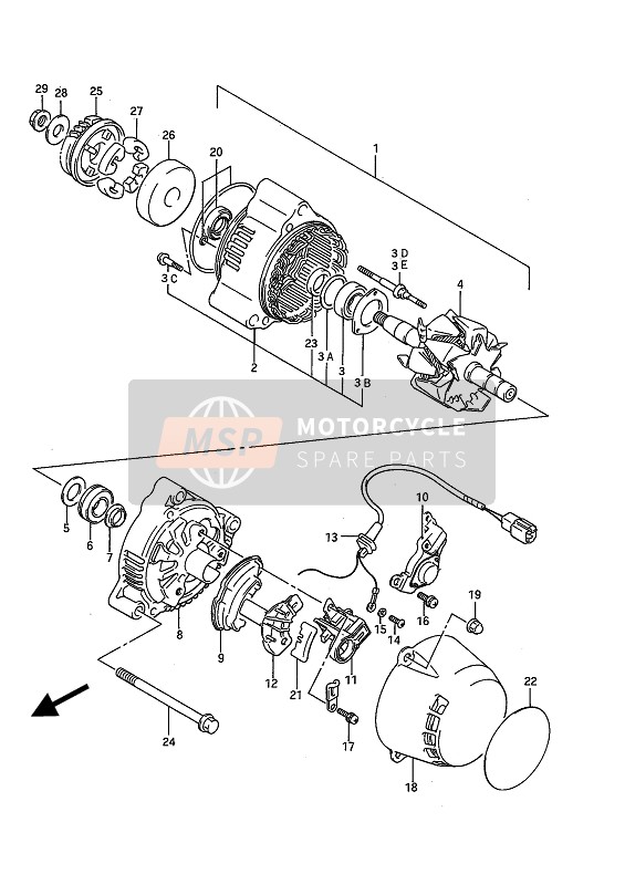 Suzuki GSX1100F 1989 Alternador para un 1989 Suzuki GSX1100F