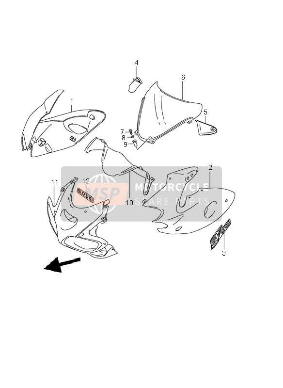 Suzuki SV650(N)(S) 2002 Cowling Body (SV650S) for a 2002 Suzuki SV650(N)(S)