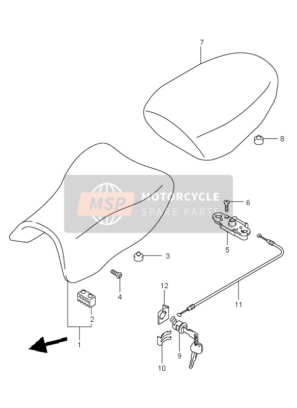 Suzuki SV650(N)(S) 2002 Asiento para un 2002 Suzuki SV650(N)(S)