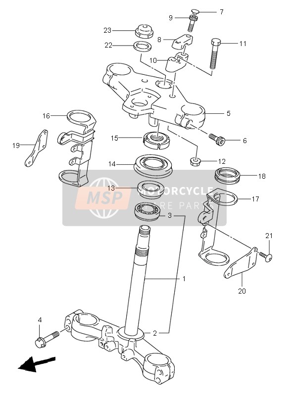 Suzuki SV650(N)(S) 2002 Steering Stem (SV650) for a 2002 Suzuki SV650(N)(S)